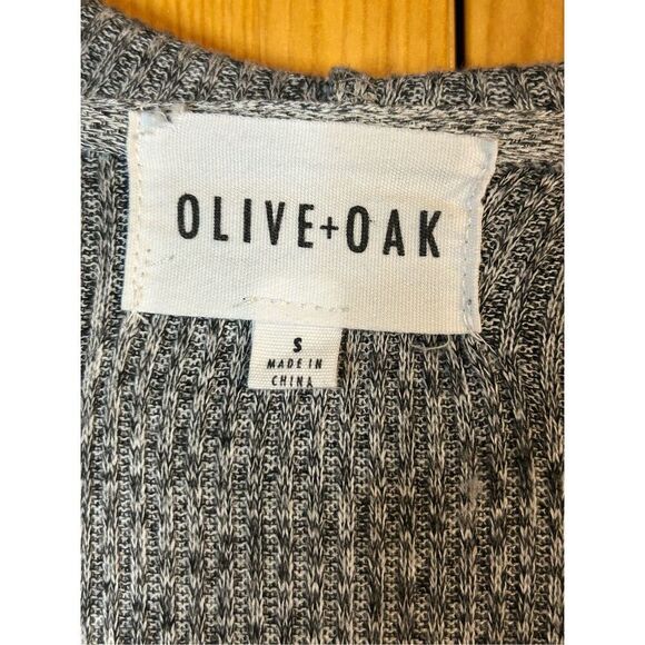 Olive + Oak Waterfall Draped Open Hooded Cardigan Size Small Gray (8106) - Picture 3 of 5